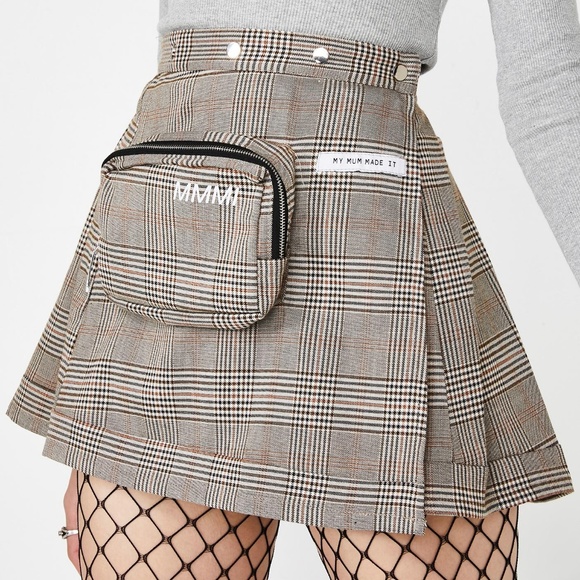 My Mum Made It Dresses & Skirts - My Mum Made It Plaid Pencil Case Pleat Skirt M